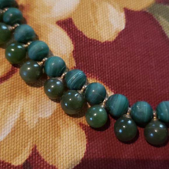 Handmade 925 jade malachite necklace - Picture 3 of 4